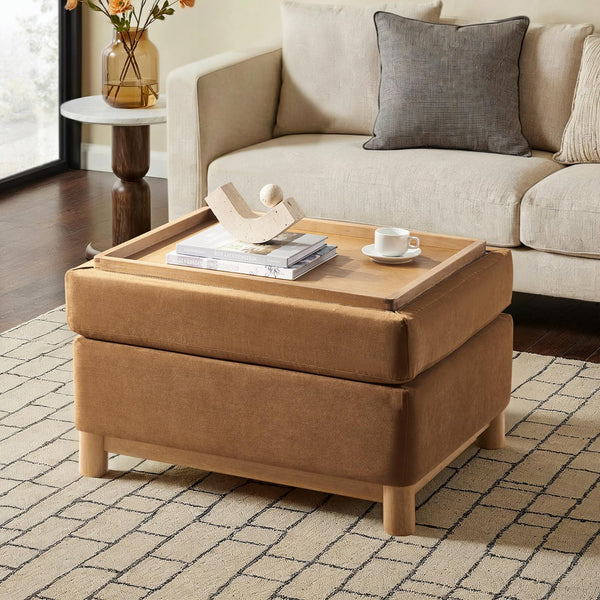Reversible Lid Storage Ottoman Coffee Table