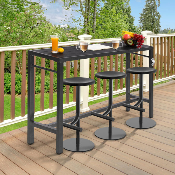 Outdoor Bar Table – Counter Height Pub Table with Bottle Opener