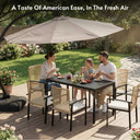 7-Piece Outdoor Patio Dining Set for 6 with Wicker Chairs & Cushions
