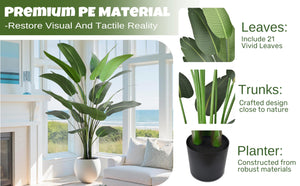 Artificial Bird of Paradise Tree — Large Faux Tropical Indoor Plant