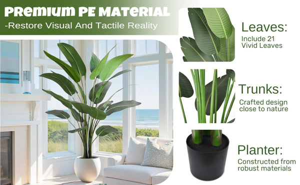 Artificial Bird of Paradise Tree — Large Faux Tropical Indoor Plant