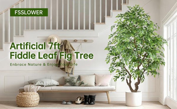 Large Artificial Ficus Tree with Realistic Leaves