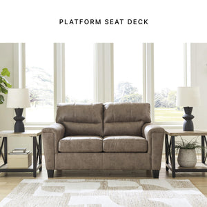 Dark Brown Faux Leather Loveseat