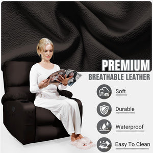 Swivel Rocker Recliner Chair with Massage, Heat & USB Charging