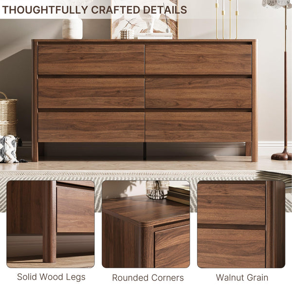 Walnut 3-Piece Bedroom Dresser Set