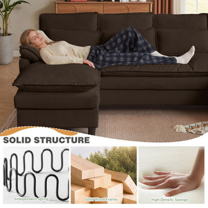 U-Shaped Sectional Cloud Sofa with Double Chaise