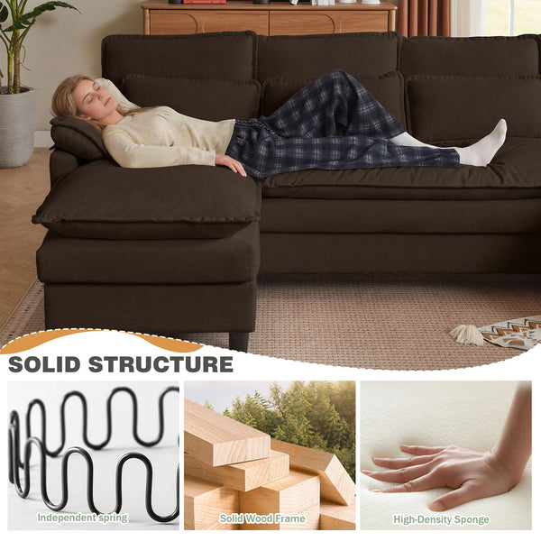 U-Shaped Sectional Cloud Sofa with Double Chaise