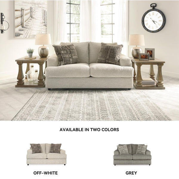 Contemporary Chenille Loveseat with Accent Pillows