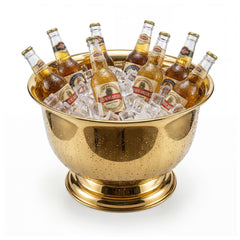 Gold Stainless Steel Beverage Tub – 10 Quart Ice Bucket