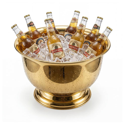 Gold Stainless Steel Beverage Tub – 10 Quart Ice Bucket