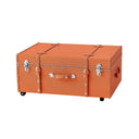 Large Orange Storage Trunk with Wheels