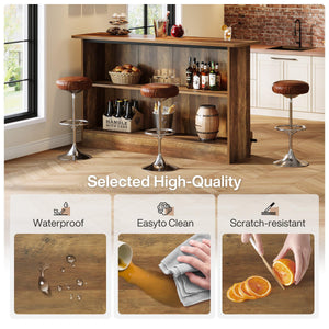 63-Inch 2-Tier Bar Table with Footrest