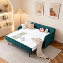 Twin Size Velvet Daybed with Pop-Up Trundle