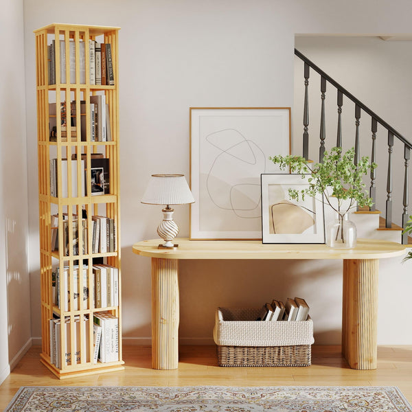 6-Tier 360° Rotating Bookshelf Tower