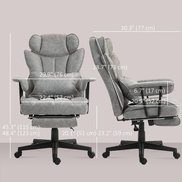 Big & Tall Ergonomic Executive Office Chair – Microfiber, Lumbar Support & Footrest