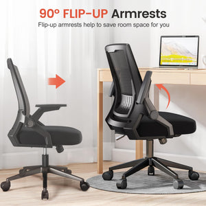 Ergonomic Office Chair with Flip-up Armrests