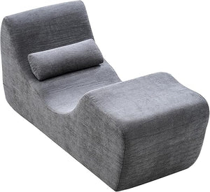 Oversized Faux Fur Chaise Lounge Chair with Pillows & Armrests