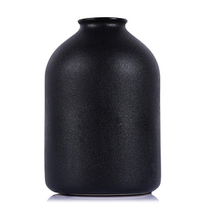 Black Ceramic Vase – Matte Finish, 8.6" Tall