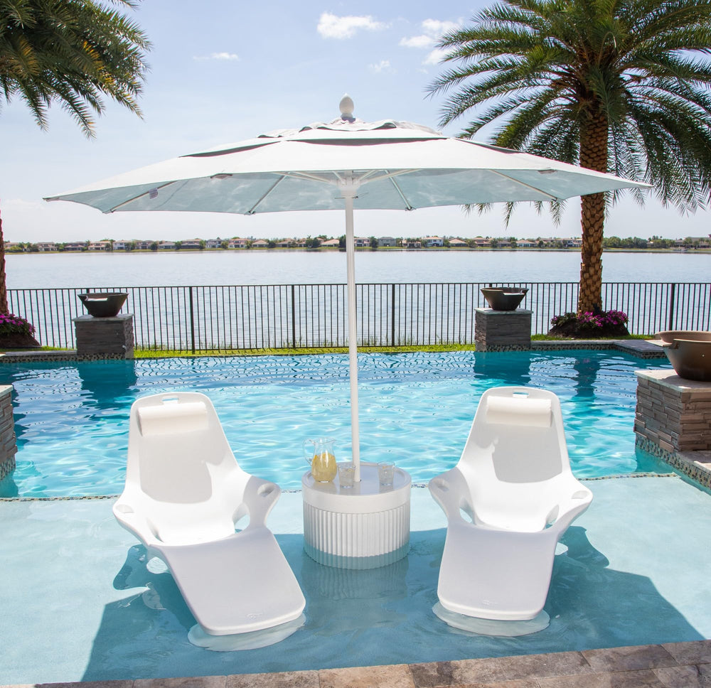 In-Pool Lounge Chairs for Sun Shelf Set of 2 with Adjustable Risers