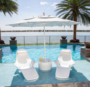 In-Pool Lounge Chairs for Sun Shelf Set of 2 with Adjustable Risers