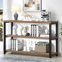 47" Industrial Console Table with 3-Tier Storage Shelves