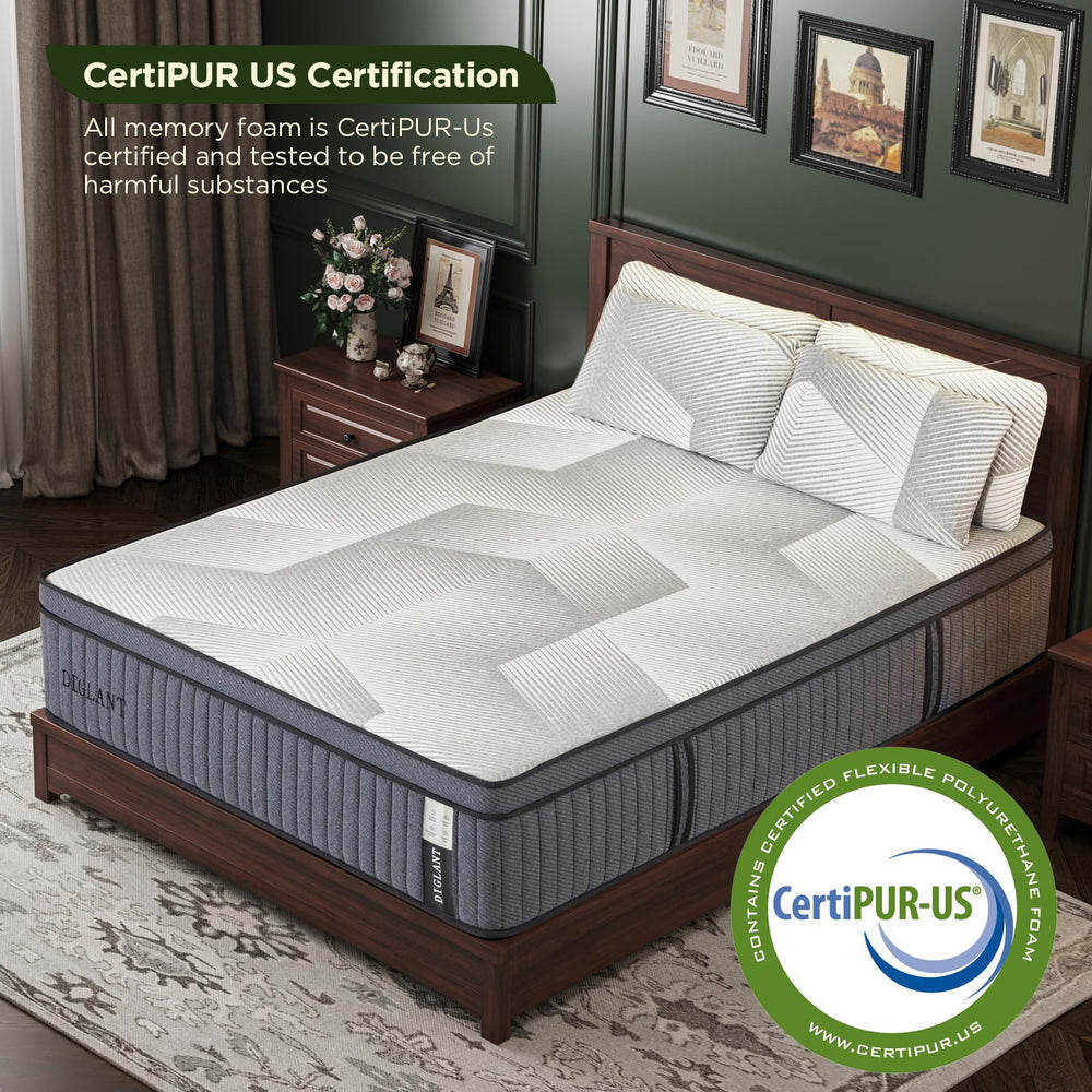 14-Inch Euro Top Hybrid Mattress with Memory Foam & Pocket Springs