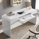 63" Curved Computer Desk with Drawers & Charging Station