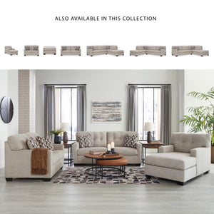 Contemporary Tufted Loveseat – Beige Polyester Upholstery