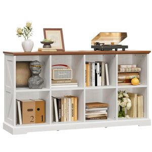 8-Cube Storage Organizer with Farmhouse Bookshelf