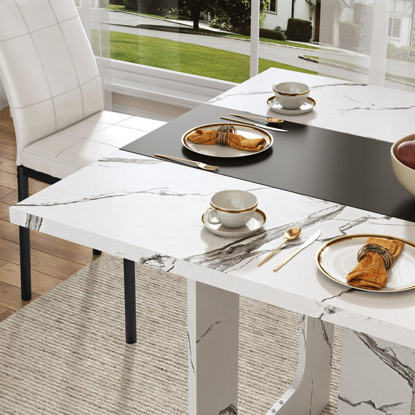 7-Piece Rectangular Dining Table & Chair Set