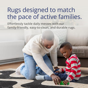 Beige & Black Swirl Modern Area Rug