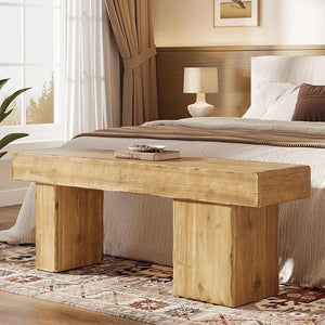 Solid Wood Farmhouse Bench 47"
