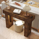 47" Entryway Console Table with LED Light & Storage Drawers
