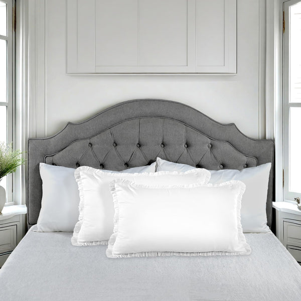 White Cotton Ruffle Throw Pillow Covers – Pack of 2