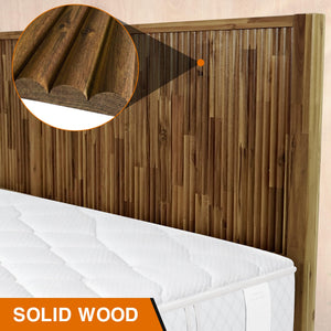Solid Wood Platform Bed Frame with Headboard