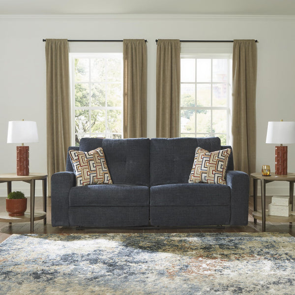 Reclining Sofa Set with Tufted Back & Pull Tab — Polyester Upholstery