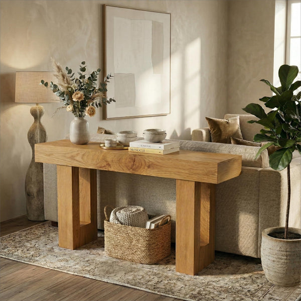 63" Farmhouse Console Table with Drawers
