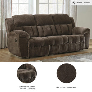 Manual Reclining Sofa – Polyester Upholstery, Pull Tab