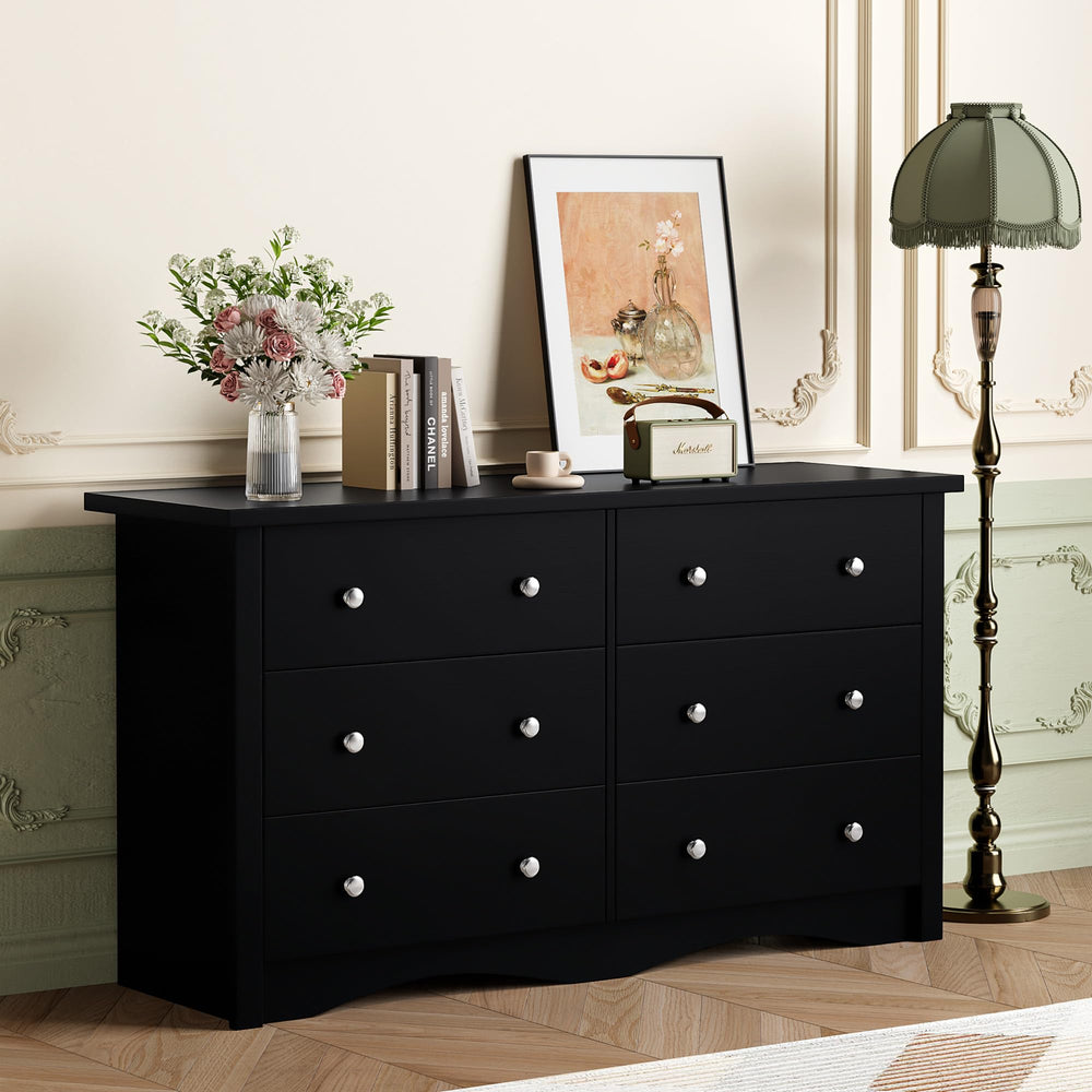 6-Drawer Wooden Dresser & TV Stand for Bedroom, Living Room