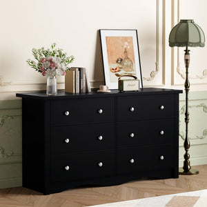 6-Drawer Wooden Dresser & TV Stand for Bedroom, Living Room