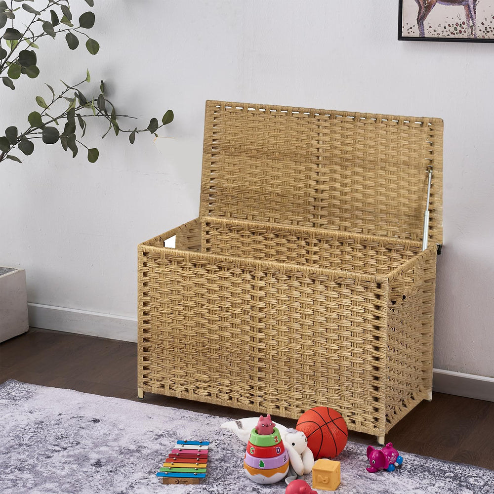 Wicker Storage Trunk with Lid