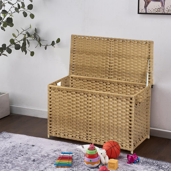 Wicker Storage Trunk with Lid