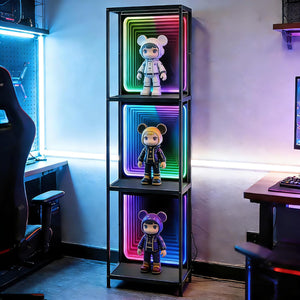 LED Infinity Mirror Display Cabinet with RGBW Lighting