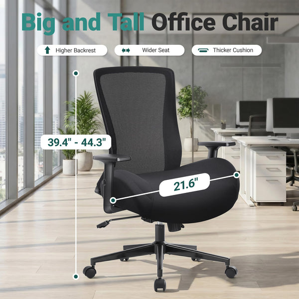 Big & Tall Ergonomic Mesh Office Chair – 500 lb Capacity