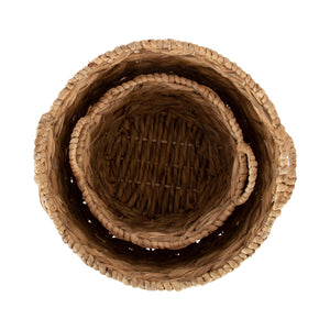 Round Woven Storage Basket Set of 2 – Natural Water Hyacinth