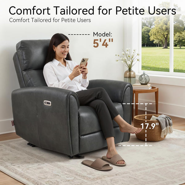 Power Small Recliner Chair with USB Charging & Lumbar Support