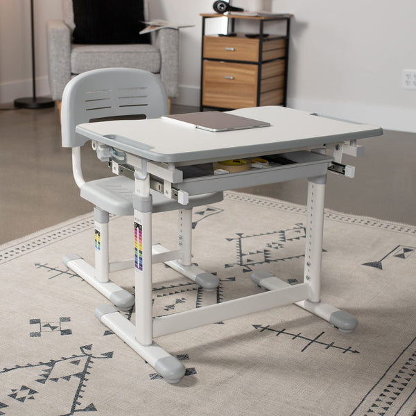 Height Adjustable Kids Desk & Chair Set