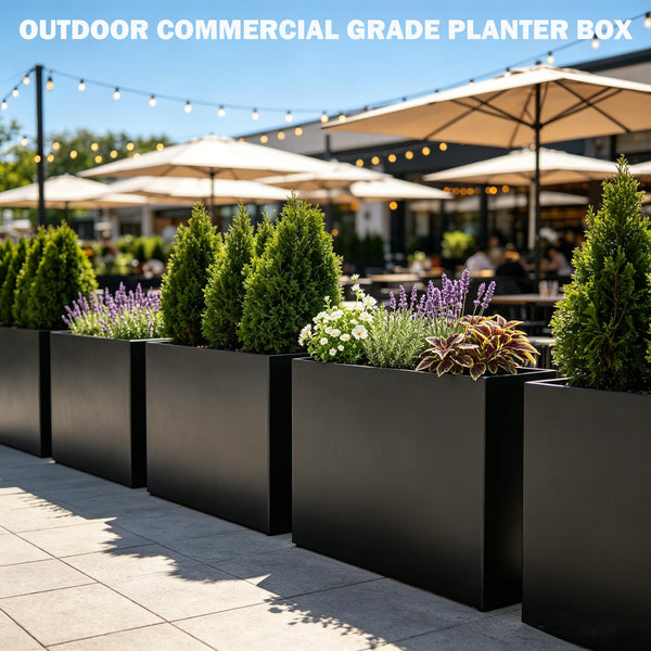 Heavy Duty Metal Planter Box with Removable Shelf