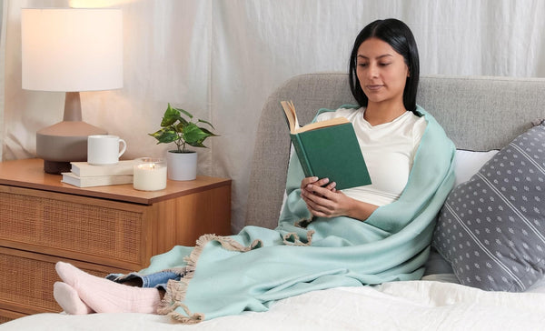 Baby Alpaca Wool Throw Blanket – Herringbone Woven