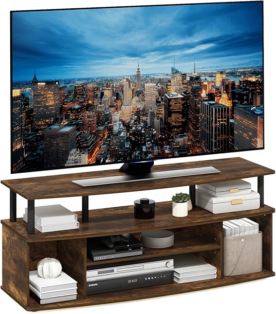 55" TV Stand with Open Storage Shelves